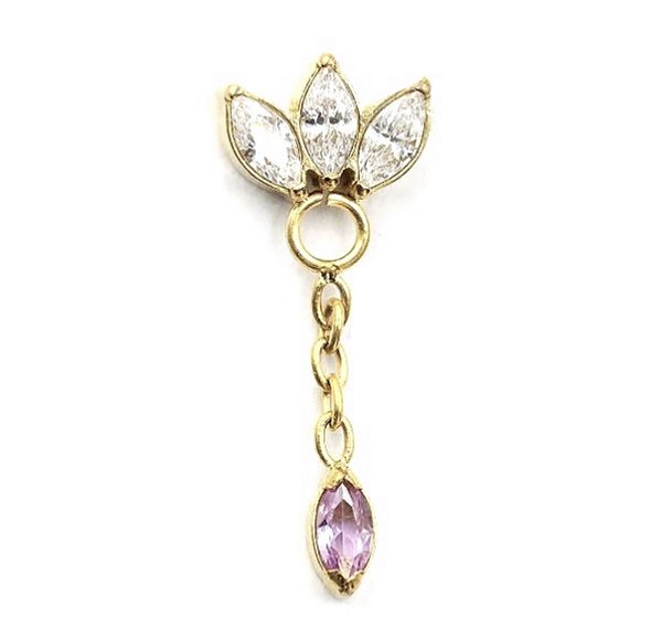 Labret Navetes com Pingente PVD