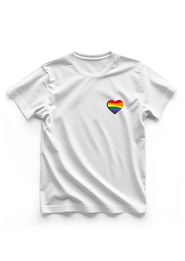 CAMISETA 100% algodão - CORAÇÃO LGBT