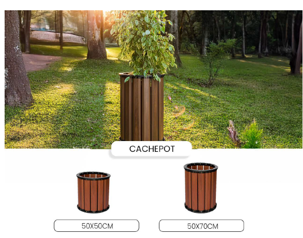 Cachepot de Madeira Plastica 50cm In Brasil