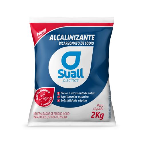 Elevador pH Alcalinizante 2kg Suall - Bicarbonato de Sódio Suall