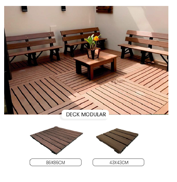 Deck Modular Texturizado 43x43 cm - In Brasil Madeira Plástica