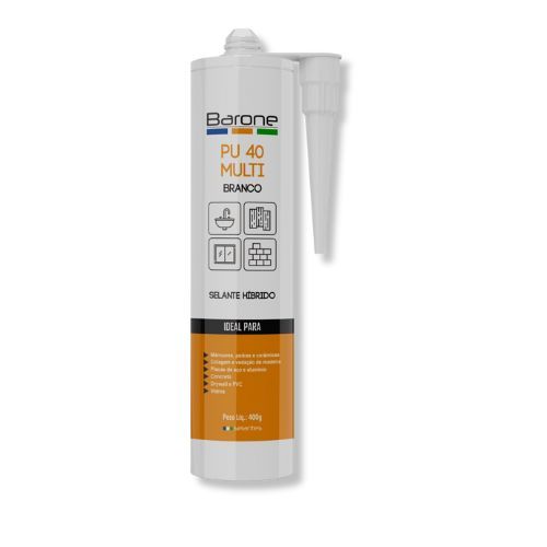 Selante PU 40 400 Gramas Branco Barone - Caixa com 12 Unidades