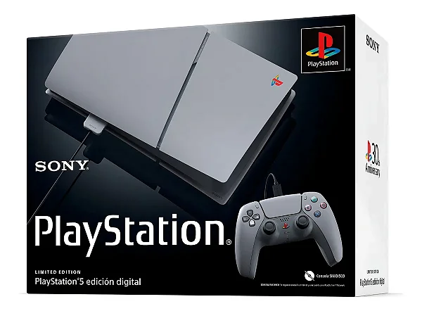 CONSOLE PLAYSTATION 5 SLIM - EDIÇAO DIGITAL - LIMITED EDITION 30TH ANNIVERSARY(CINZA) -NOVO/LACRADO