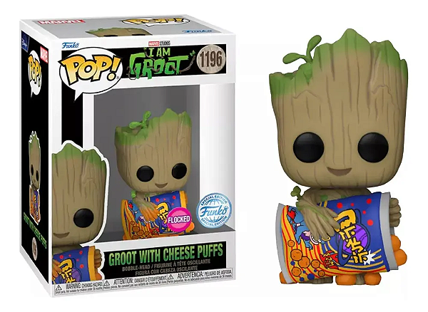 FUNKO POP!: MARVEL STUDIOS - I AM GROOT - GROOT WITH CHEESE PUFFS #1196 (ORIGINAL)