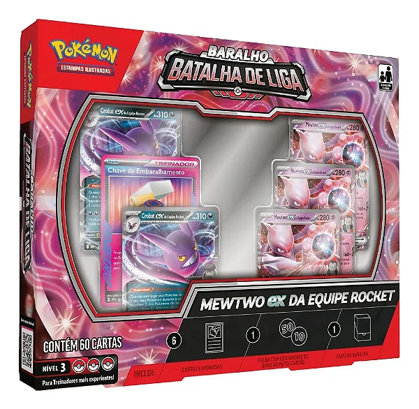 CARTAS POKEMON - (BOX) BARALHO BATALHA DE LIGA - MEWTWO EX DA EQUIPE ROCKET (ORIGINAL)