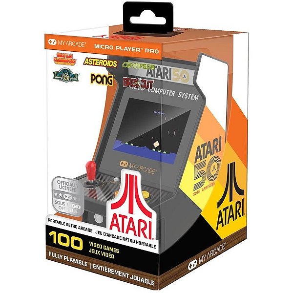 PORTATIL MY ARCADE ATARI MICRO PLAYER 100 JOGOS RETRO- NOVO/LACRADO