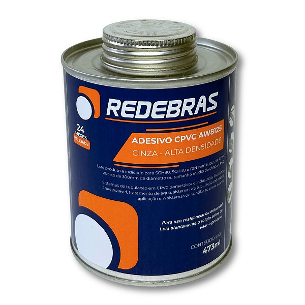 Adesivo Industrial Redebras Aw8125 Cpvc 473 Ml