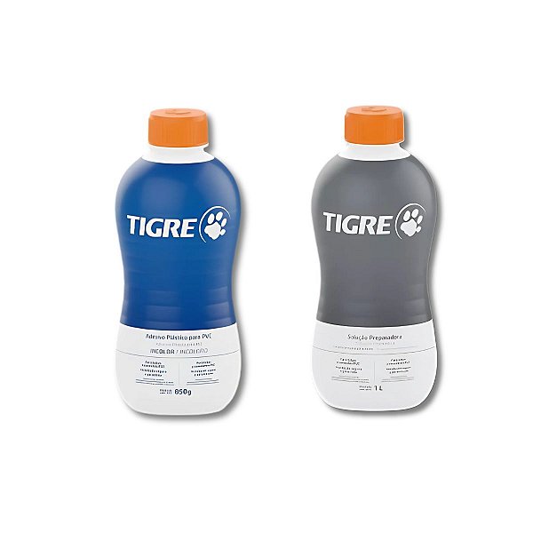 Kit 1 Adesivo Tigre 850g + Solução Limpadora Tigre