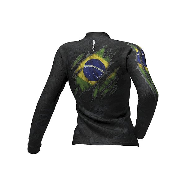 Camisa de Pesca DryFlex Presa Viva Camuflada Brasil Baby Look