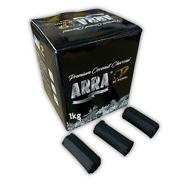 Carvão Coco Arra Slim 1kg - Formato Especial para Roshs Pequenos