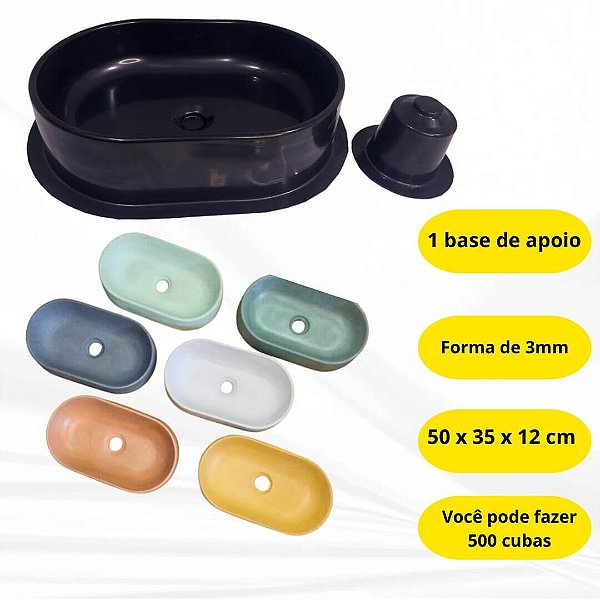 Kit Forma Oval Alto Padrão + Mini Forma Mostruário 3 mm