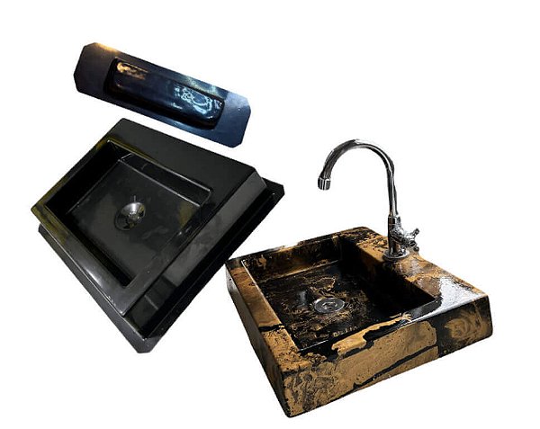 MOLDE CUBA QUADRADA GRANDE COM BASE