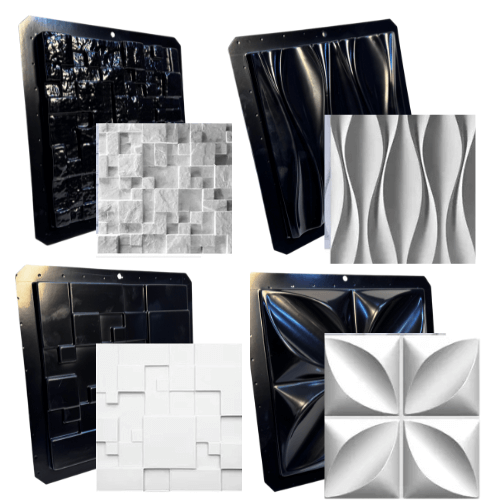 CONJUNTO 4 MOLDES 3D GESSO E CIMENTO Abs