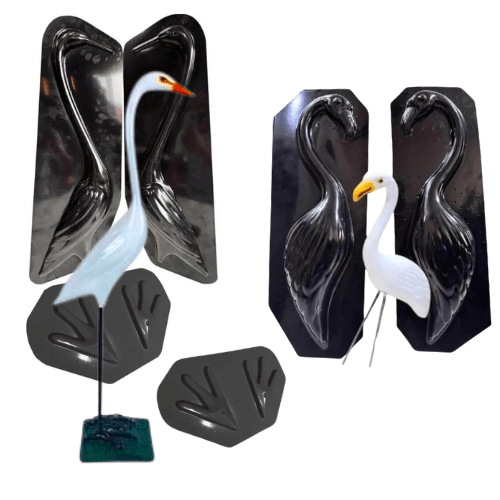 KIT 2 MOLDES GARÇA E FLAMINGO JARDIM BLACK