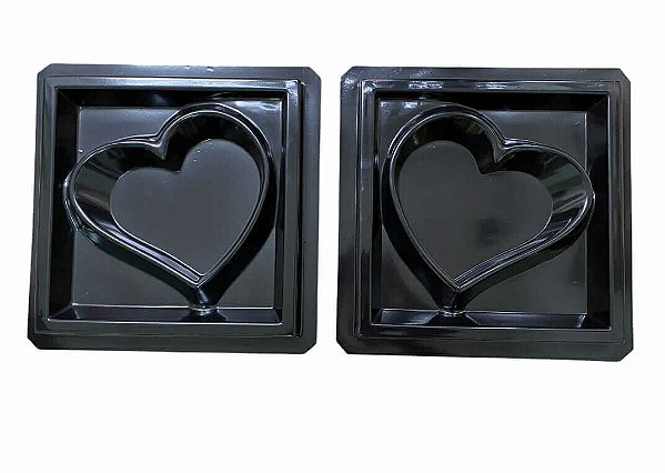 KIT 2 COBOGÓ CORAÇÃO VAZADO DUPLA FACE 34x34cm Ref. B504