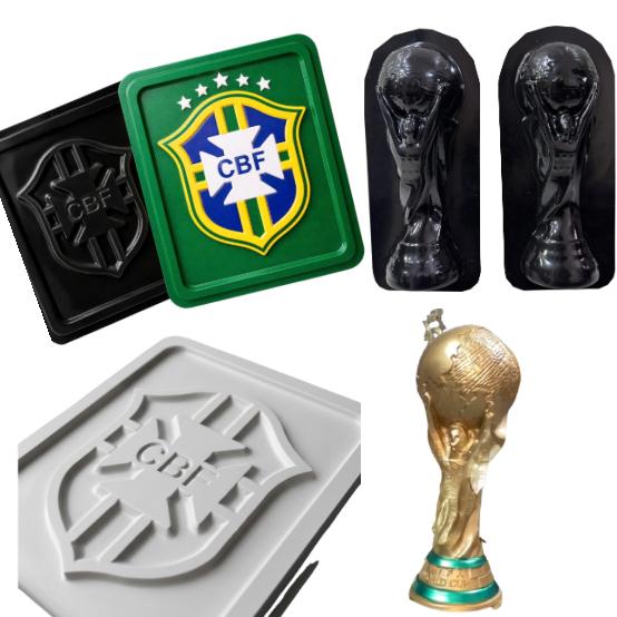 kit 2 formas taça da copa e da seleção