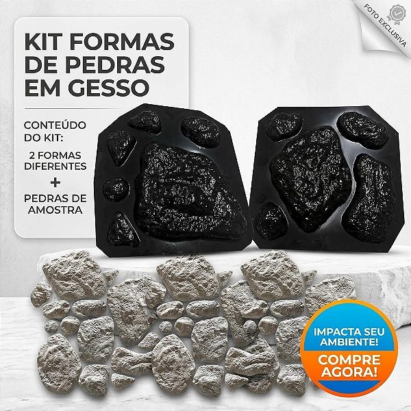 Formas 3d Pedra Moledo 11 cavidades para gesso e cimento