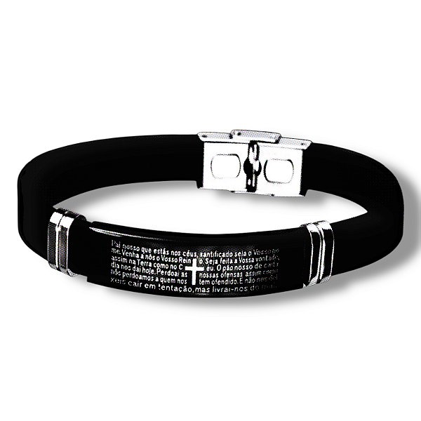 Pulseira Pai Nosso em Aço Inoxidável – Coleção Nathan Vintage