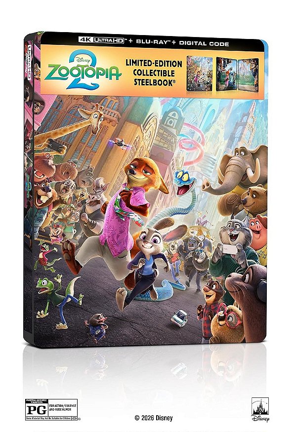 Zootopia 2 – Steelbook (4K UHD + Blu-ray, 2025) - Pronta entrega
