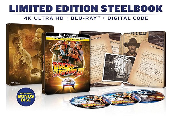 De Volta Para o Futuro 3 -Steelbook (4K UHD + Blu-ray + Digital, 1990)