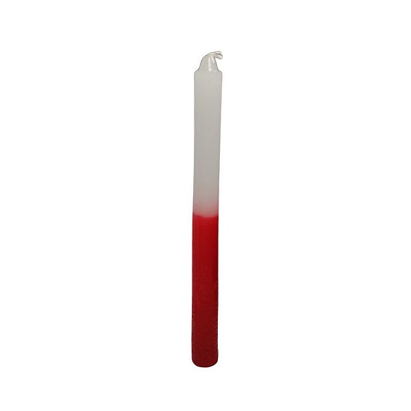 Vela - Palito Branca e Vermelha 15 unidades - 19cm