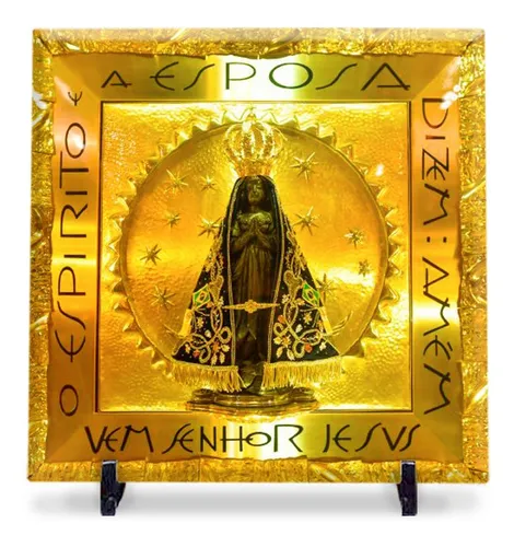 Azulejo Decorativo Nossa Senhora Aparecida com Frase – 20 x 20cm