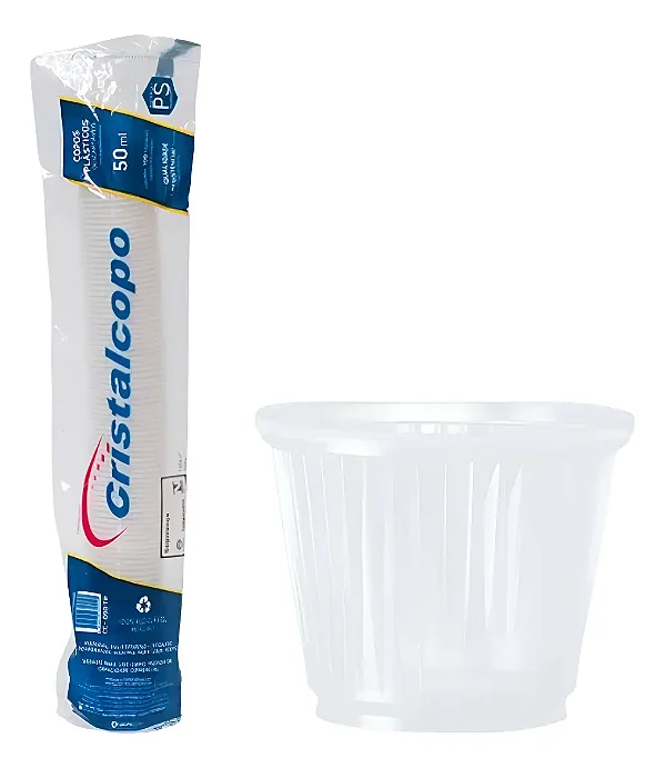 COPO DESC TR PS 50ML C/100UND - CRISTALCOPO
