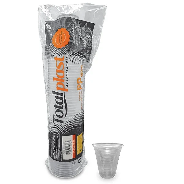 COPO DESC PP 400ML TR C/50UND - TOTALPLAST