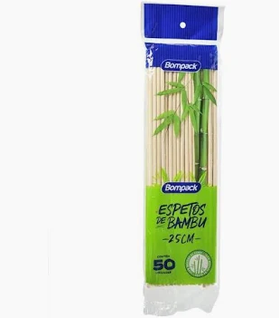 ESPETO DE BAMBU 25CMX4MM C/50 UND BOMPACK