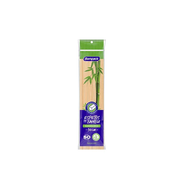 ESPETO DE BAMBU 30CMX4MM C/50 UND BOMPACK