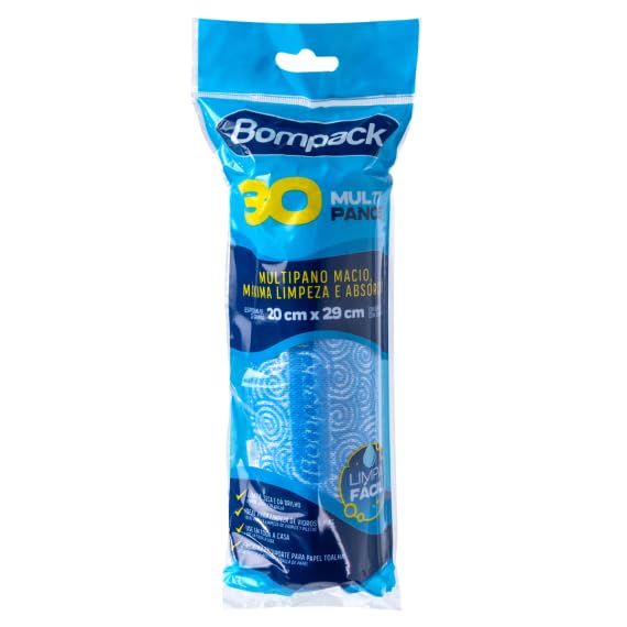 Bobina Slim Limp.Leve 20x29 Azul c/30 panos Bompack