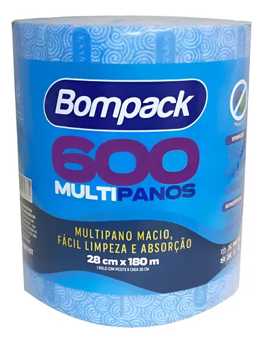 Bobina Slim Limp.Leve 28x180 Azul c/600 panos Bompack
