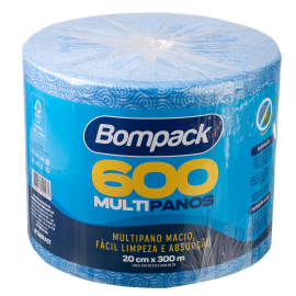 Bobina Slim Limp.Leve 20x300 Azul c/600 panos Bompack