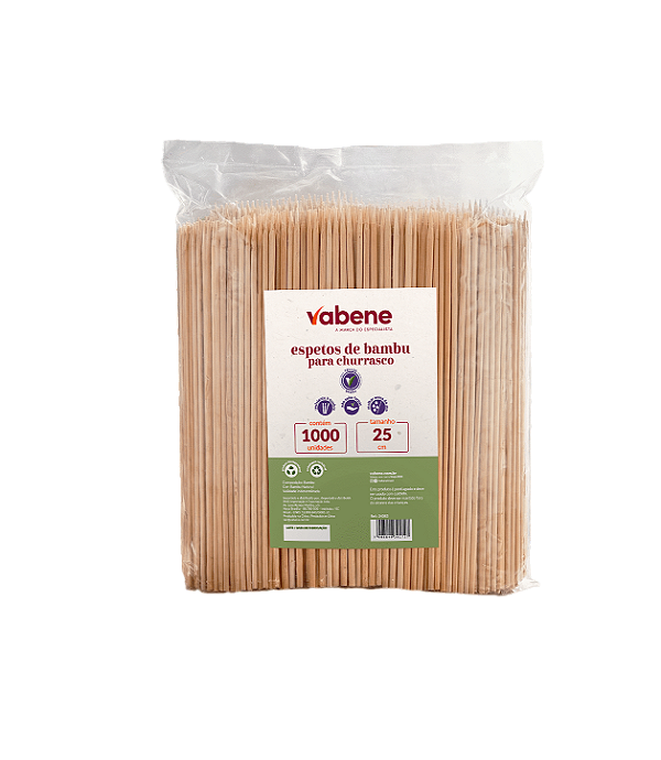 Espeto churrasco 25cm granel 1000und Vabene