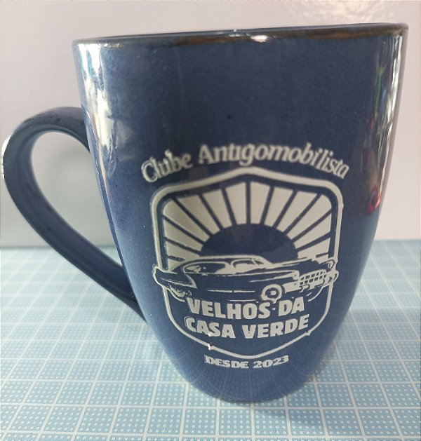 Caneca de Porcelana Azul Clube Velhos da Casa Verde