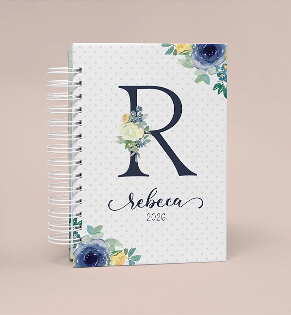 Alfabeto floral azul