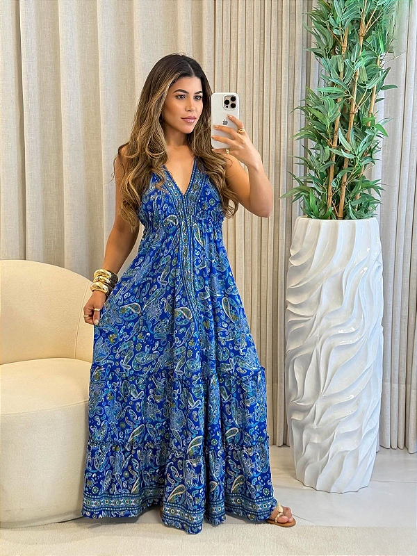 Vestido lenço indiano Gabriela