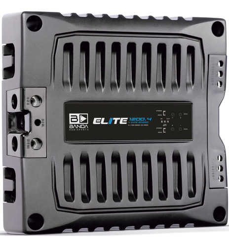 Amplificador Banda Elite 1200.4 - 2 Ohms por canal e 4 Ohms em Bridge 4 Canais