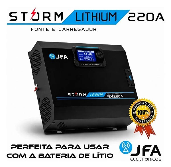 Fonte Carregador Automotiva JFA Storm 220a Amperes Bivolt Automático