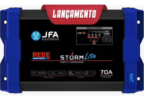 Fonte Carregador Automotiva JFA Storm Lite 70a Amperes Bivolt