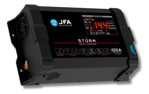 Fonte Carregador Automotivo JFA Storm 100a Amperes Bivolt C/ Medidor Cca