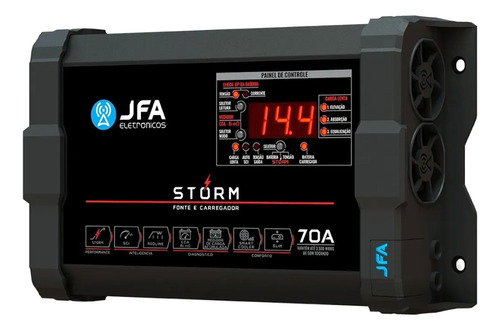 Fonte Carregador JFA Storm 70a Bivolt Com Medidor Cca