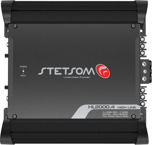 Módulo Amplificador Stetsom Hl 2000.4 2 Ohms por Canal e 4 Ohms em Bridge 4 Canais