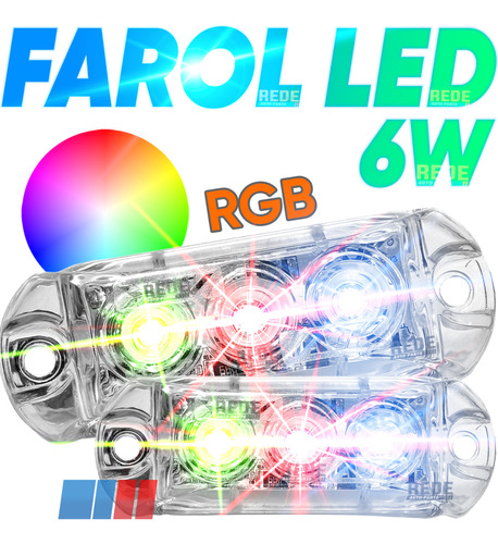 Par De Farol Ajk 6w Rgb Led Avulso Lançamento 3.0 Novo 2023