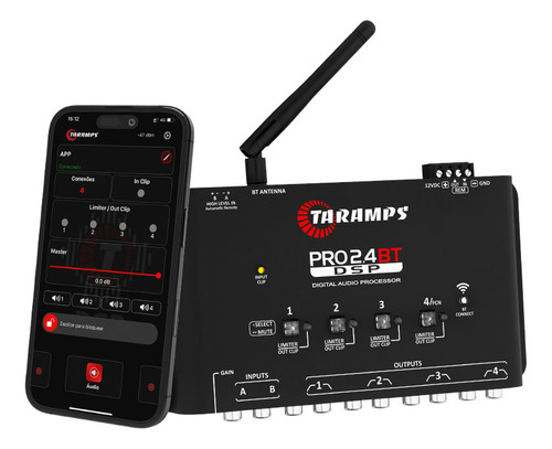 Processador De Audio Automotivo Taramps Pro 2.4BT Aplicativo Bluetooth