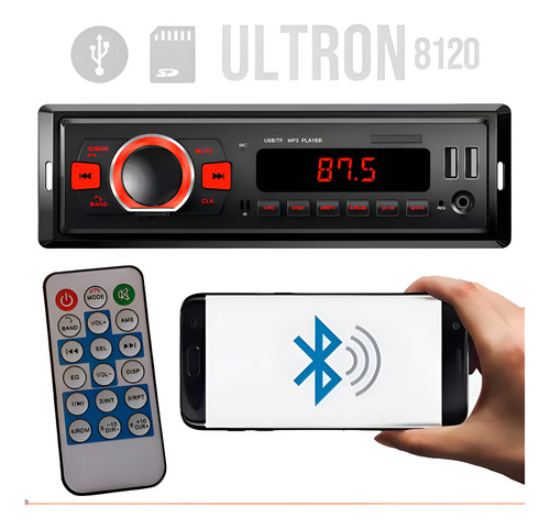 Uppertech Ultron Taurus 8120 Radio Bt Automotivo Preto C/mp3
