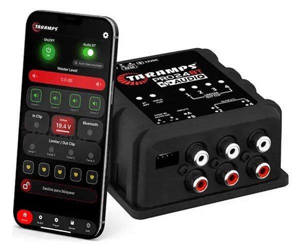 Processador + Player Taramps Pro 2.4 Bt + Audio