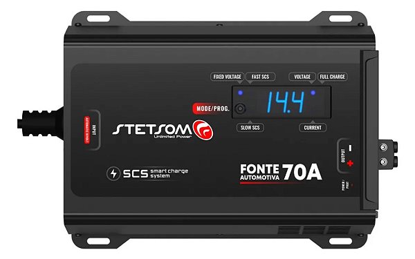 Fonte Carregador Stetsom Infinite 70A para Som Automotivo Bivolt com Cooler