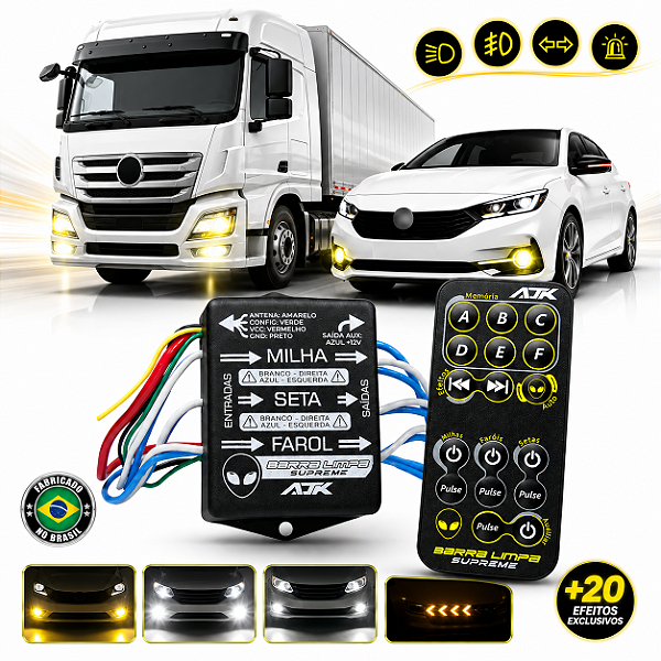 Central Barra Limpa Supreme Ajk Farol Milha Seta +20 Efeitos