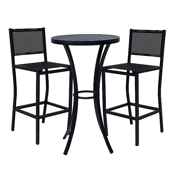 Conjunto Bistrô Ripado 2 Banquetas Frésia em Tela sling